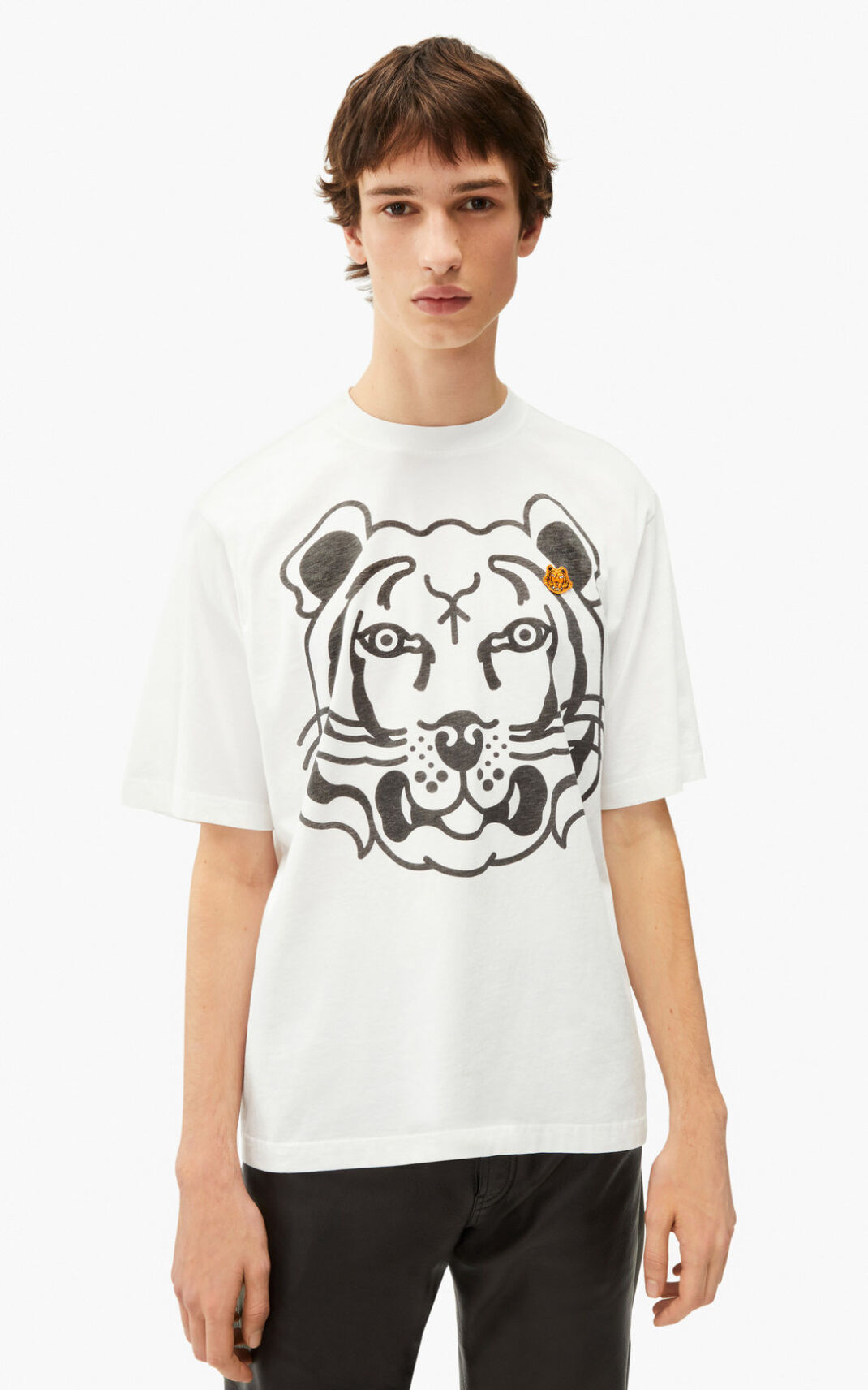Kenzo K Tiger oversized T-shirt Heren Wit | 68103BDRJ